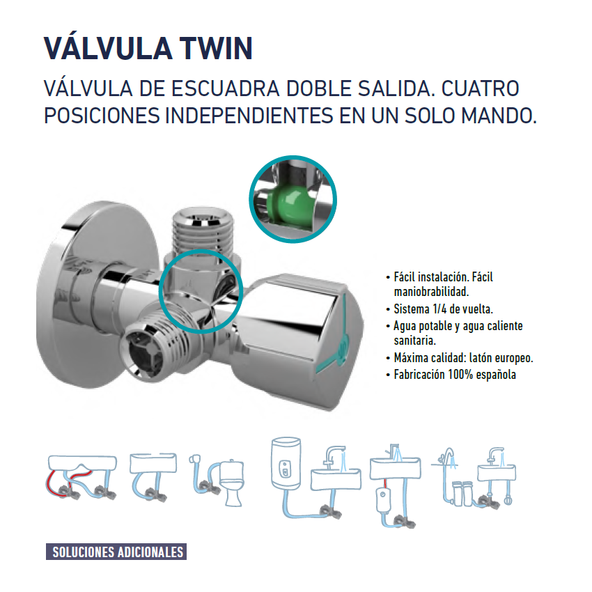 Dual Angle Valve ARCO VITAC A80 TWIN 1/2Mx1/2Mx1/2M